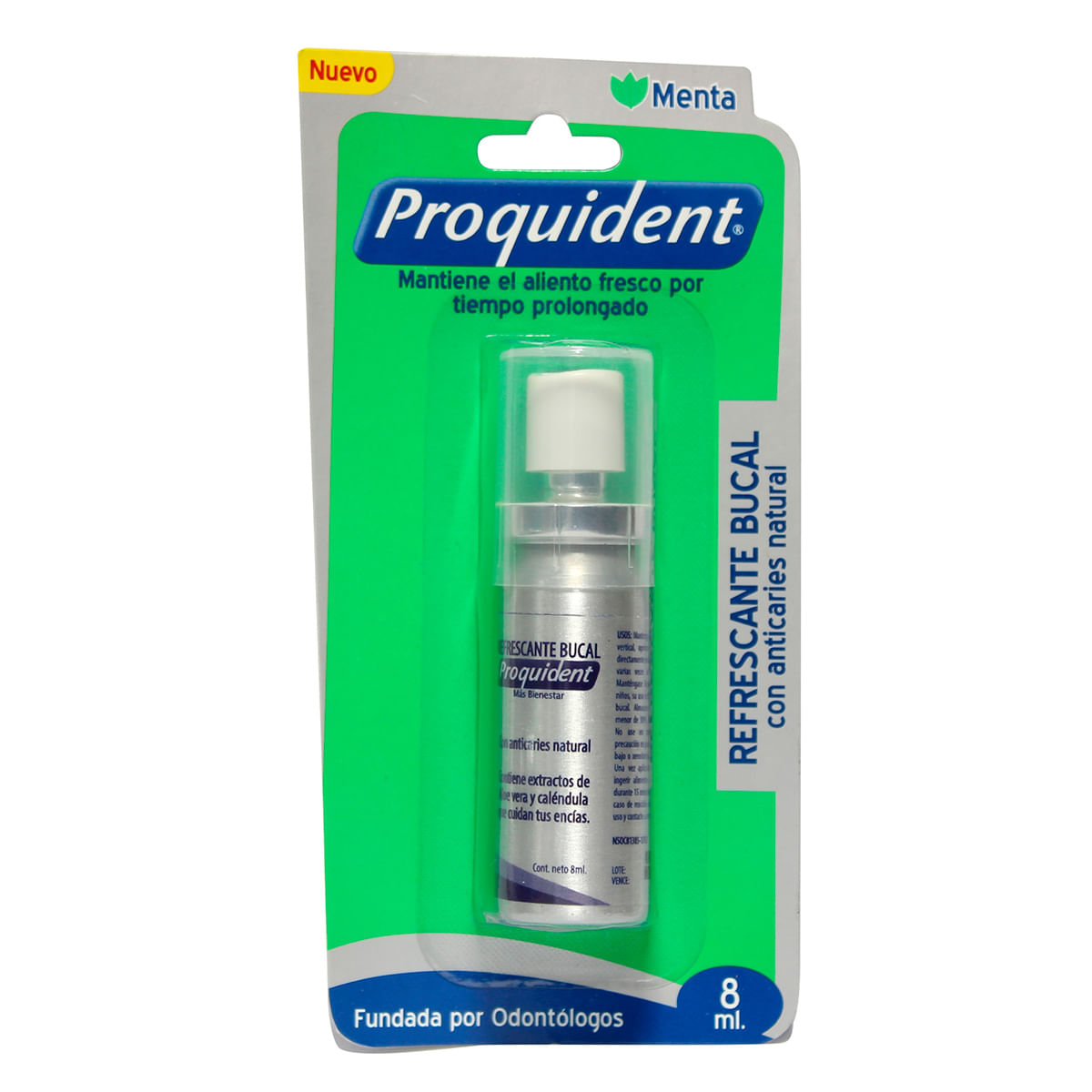 Refrescante Bucal Proquident con Anticaries Natural Menta Frasco x 8 mL.