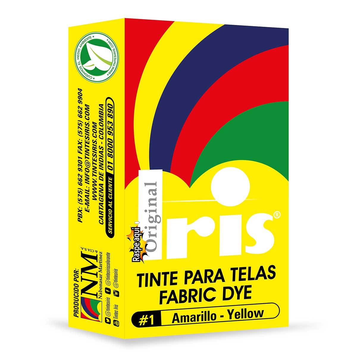 Tinte para Telas Iris N-1 Amarillo Caja x 9 g.