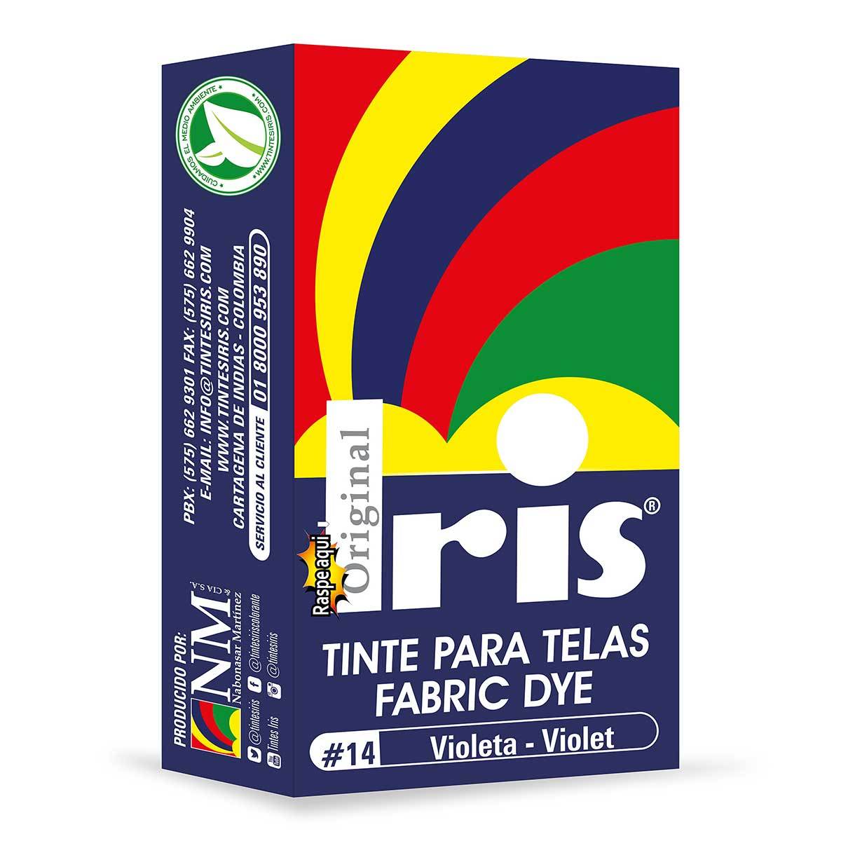 Tinte para Telas Iris N-14 Violeta Caja x 9 g.
