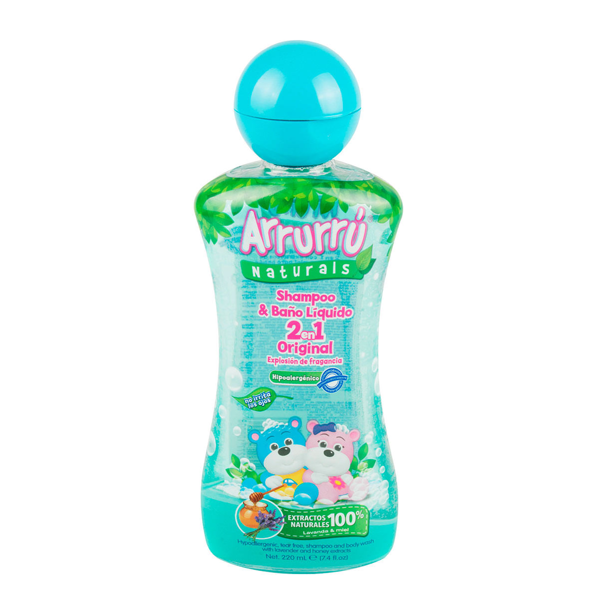 Shampoo & Baño Líquido Arrurrú Naturals 2 en 1 Original Frasco x 220 mL.