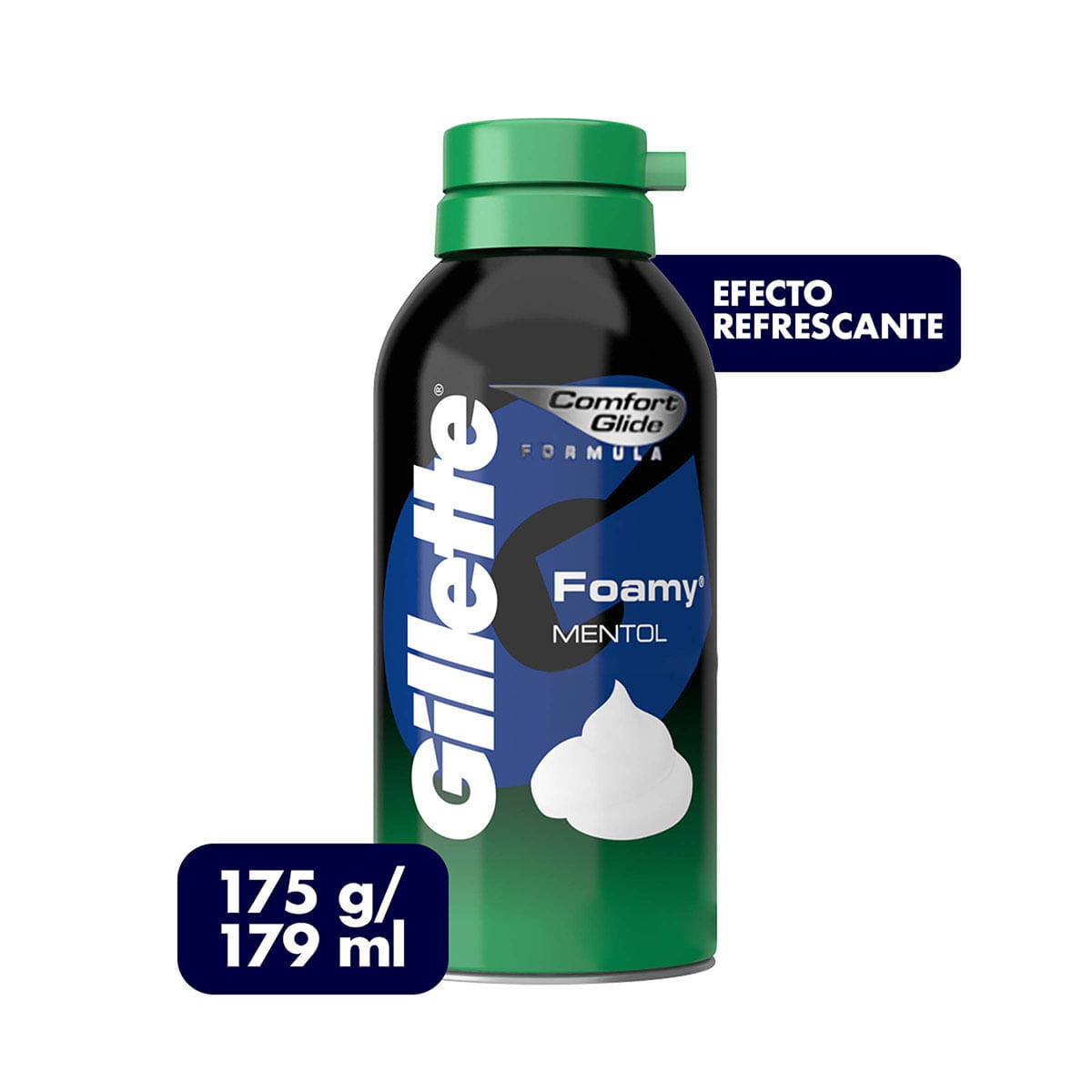 Espuma para Afeitar Gillette Foamy Mentol Spray x 175 g.