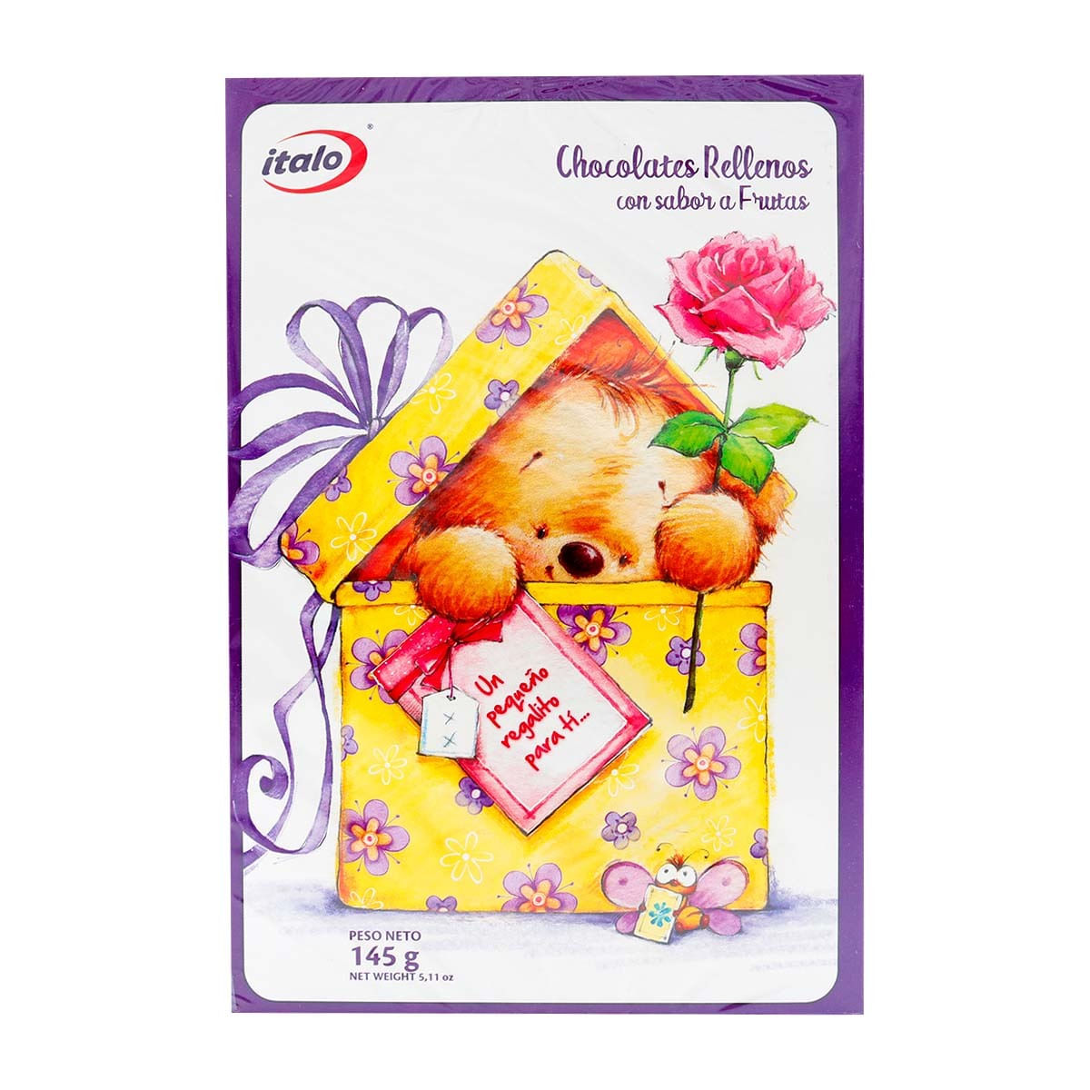 Chocolatina Italo Peluches Relleno Líquido Tableta X 90 G.
