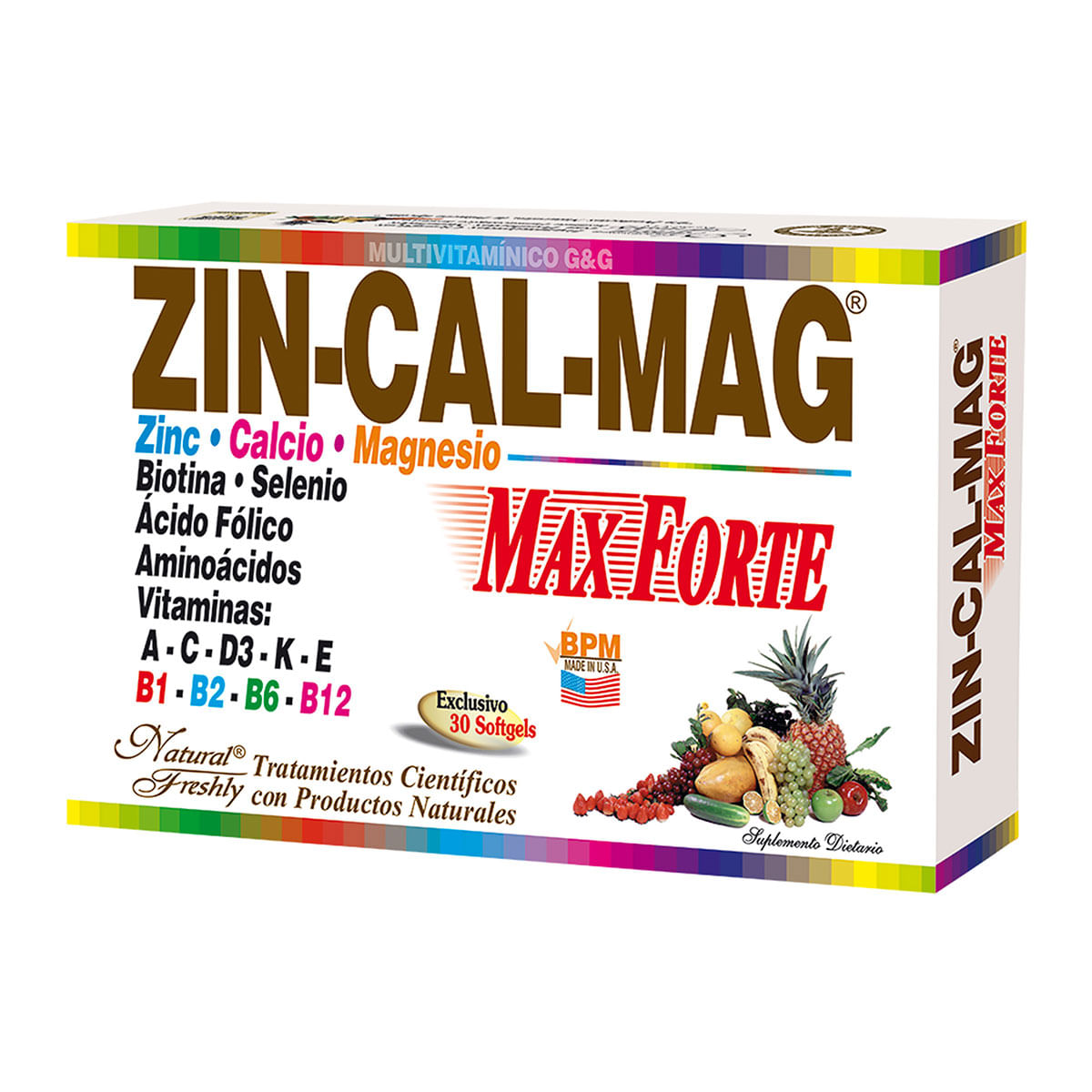 Suplemento Dietario Zin-Cal-Mag Max Forte Natural Freshly Caja X 30 Softgels.