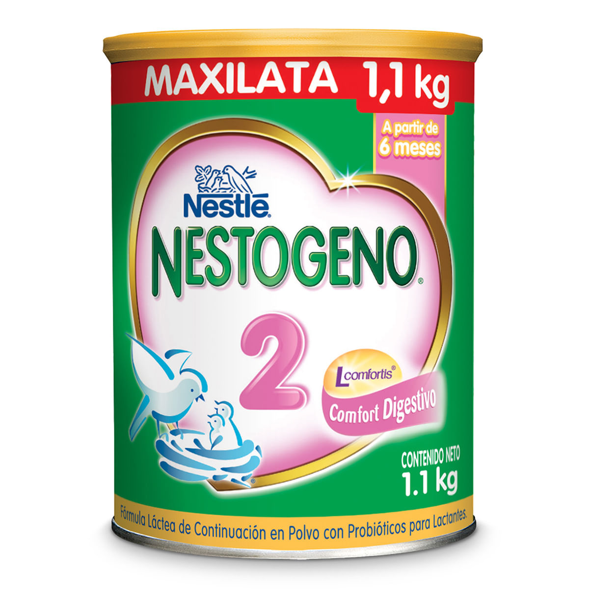 Fórmula Láctea Nestogeno 2 Nestlé 6 Meses Polvo Maxilata x 1.1 Kg