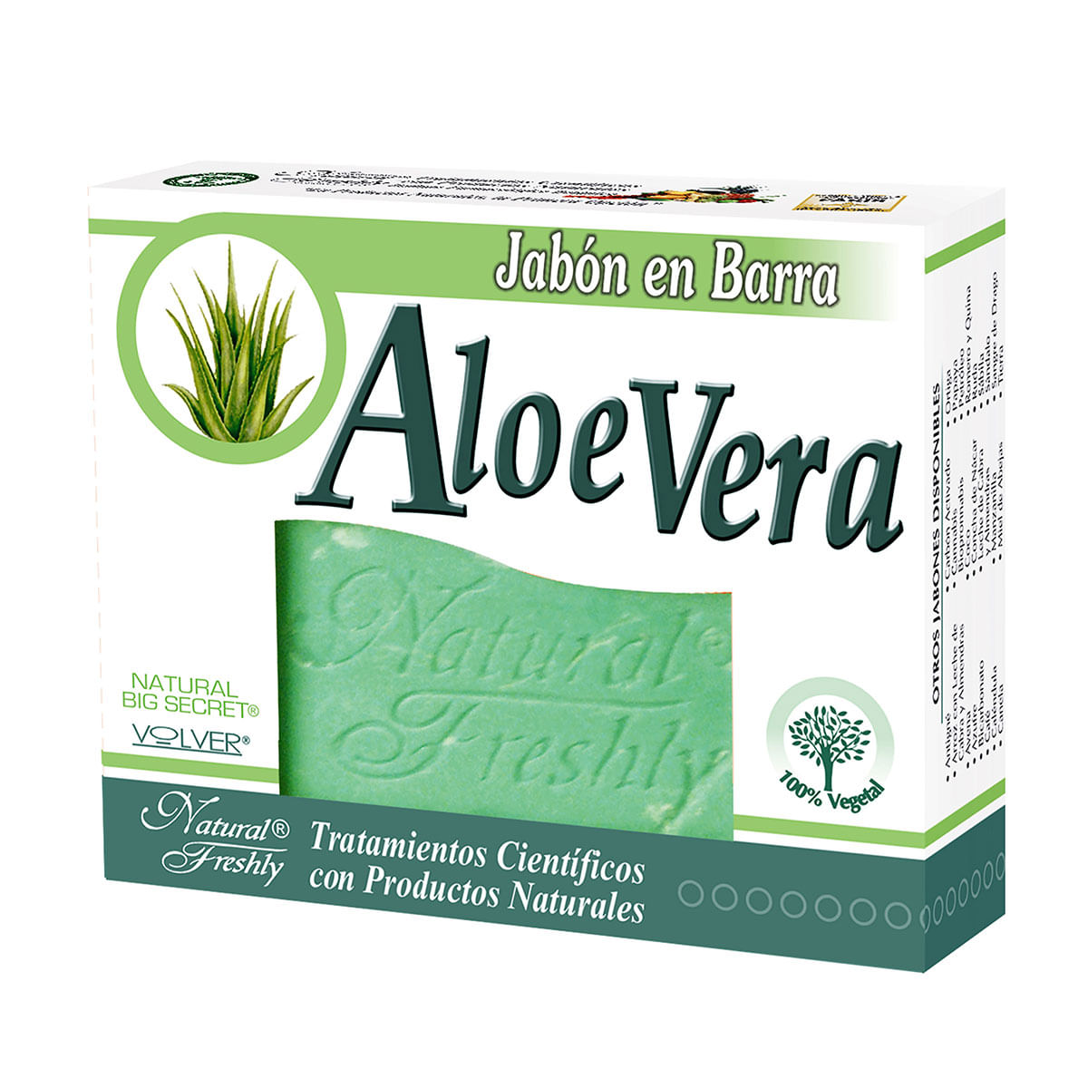 Jabón Natural Freshly Áloe Vera Barra X 90 G.