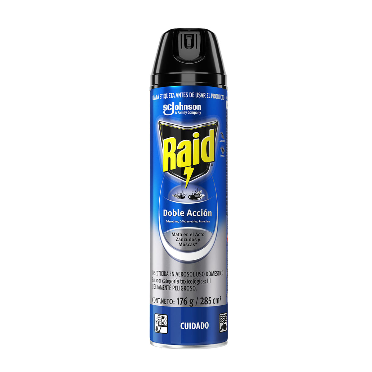 Insecticida Raid Doble Acción Zancudos y Moscas Aerosol x 285 mL