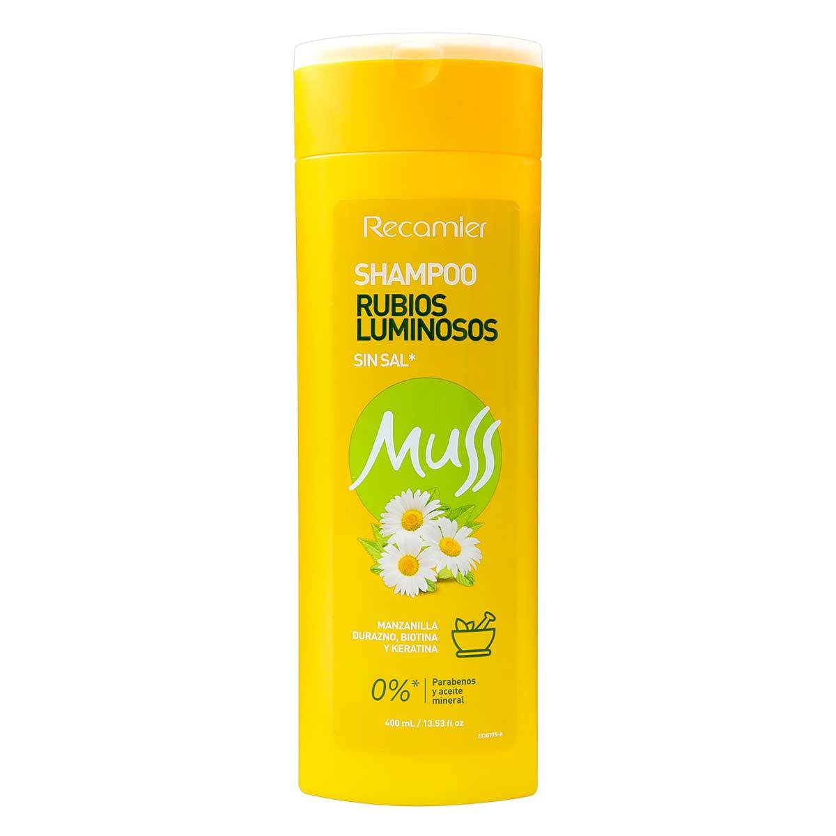 Shampoo Muss Rubios Luminosos Frasco x 400 mL.