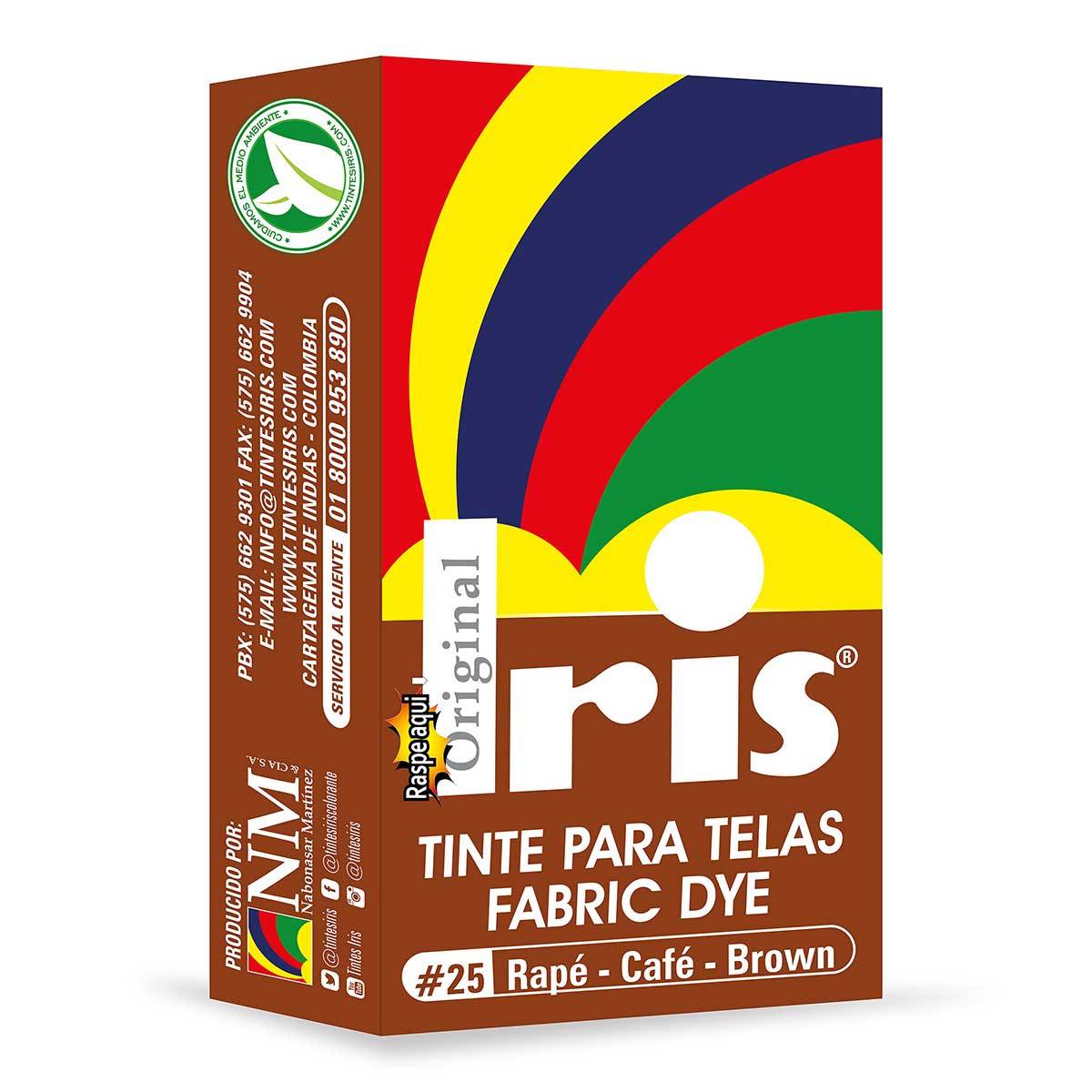 Tinte para Telas Iris Fabric Dye # 25 Rapé Café Caja x 9 g.