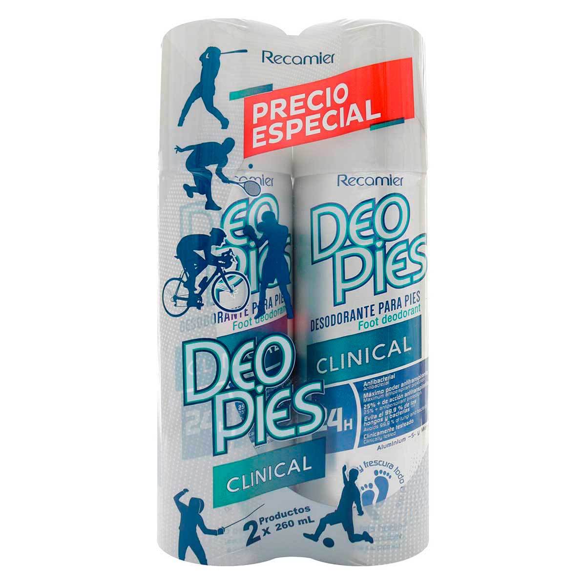 Desodorante Deo Pies Clinical Spray X 260 Ml X 2 Uds Precio Especial.
