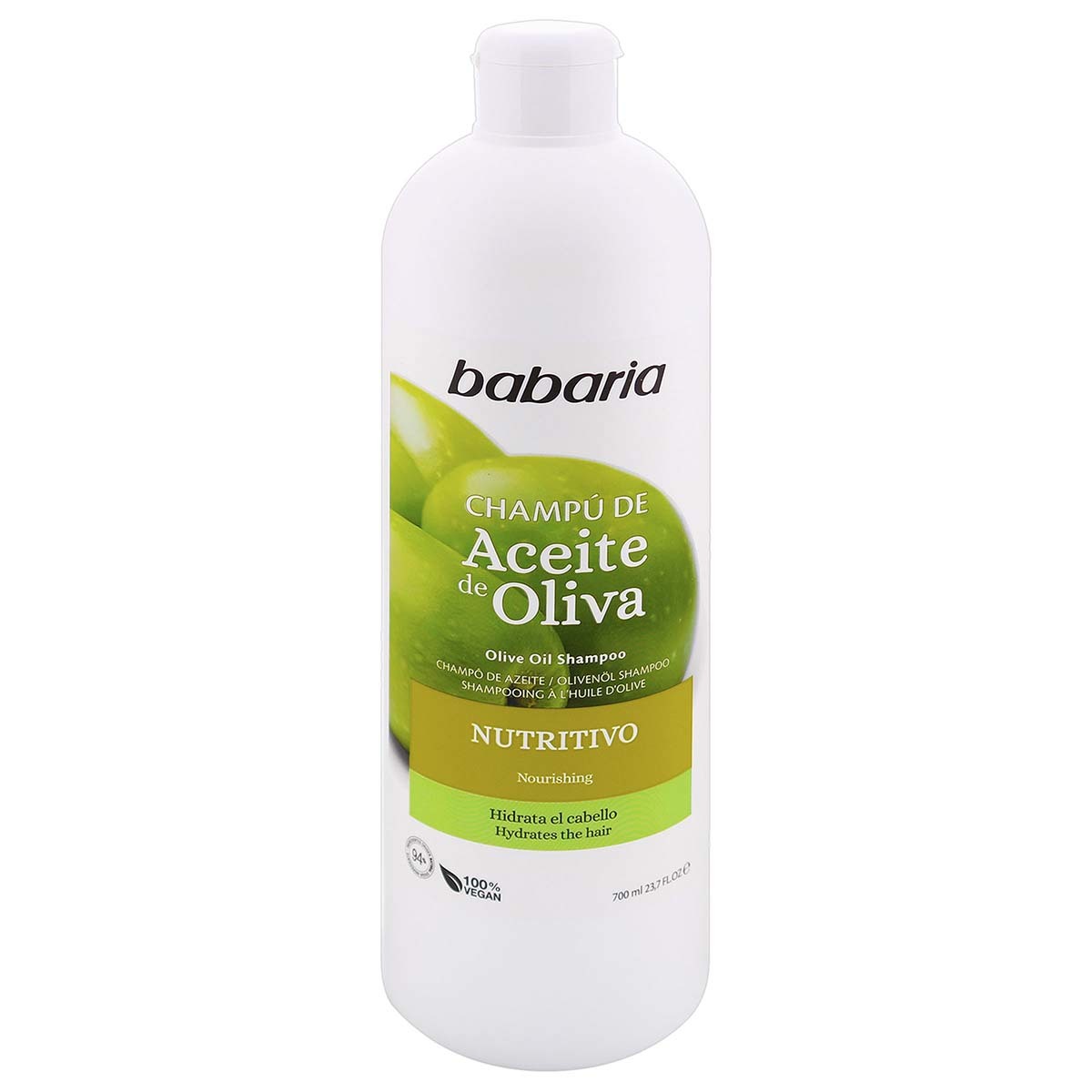 Shampoo Babaria Aceite de Oliva Nutritivo Frasco x 700 mL.