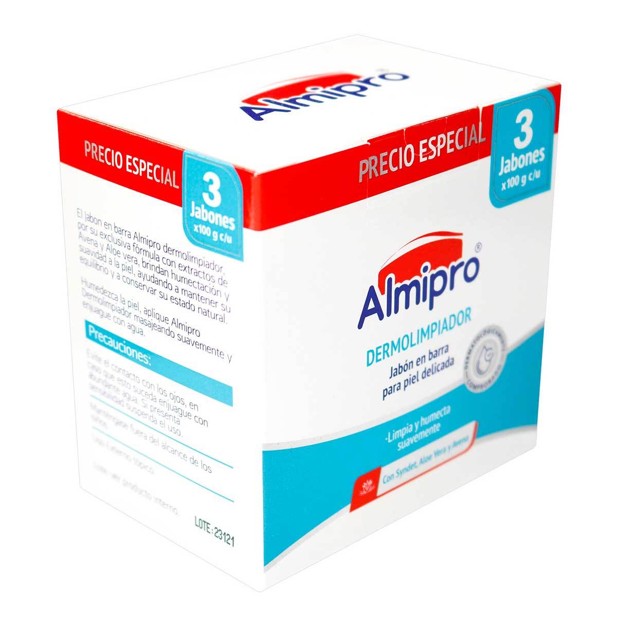 Jabón Almipro Dermolimpiador Barra Tripack x 100 g.