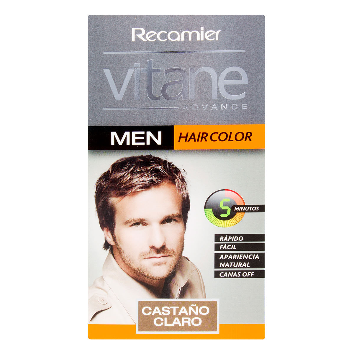 Tinte Capilar Vitane Advance Men Castaño Claro Caja x 25 g.