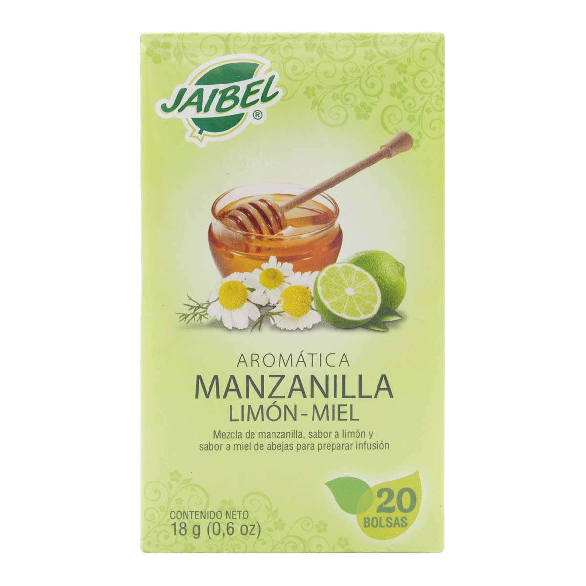 Aromática Jaibel Manzanilla Limón-Miel Caja x 18 g x 20 Bolsas.