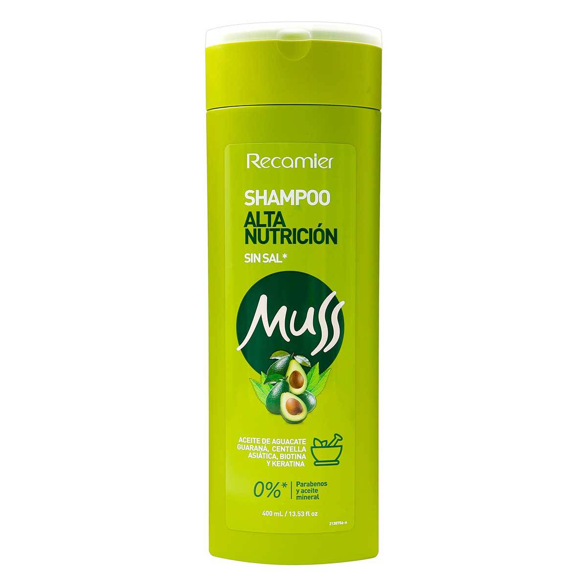 Shampoo Muss Alta Nutrición Frasco x 400 mL.