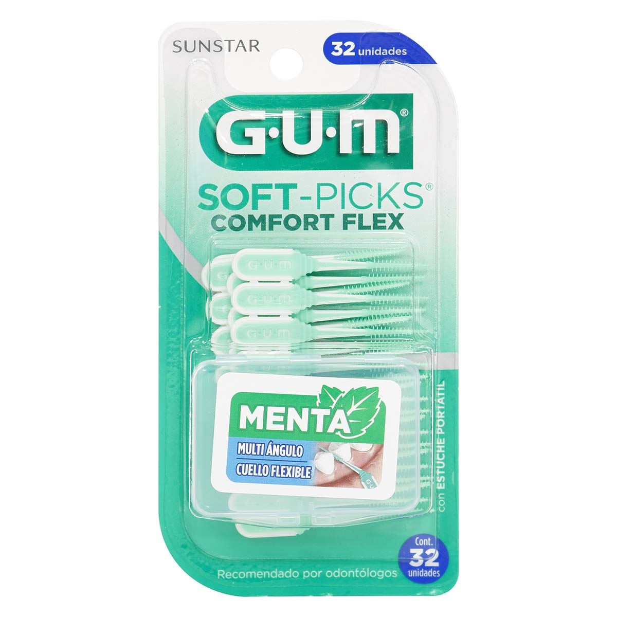 Cepillo Interdental Gum Soft Picks Comfort Flex Menta Empaque x 32 Uds.