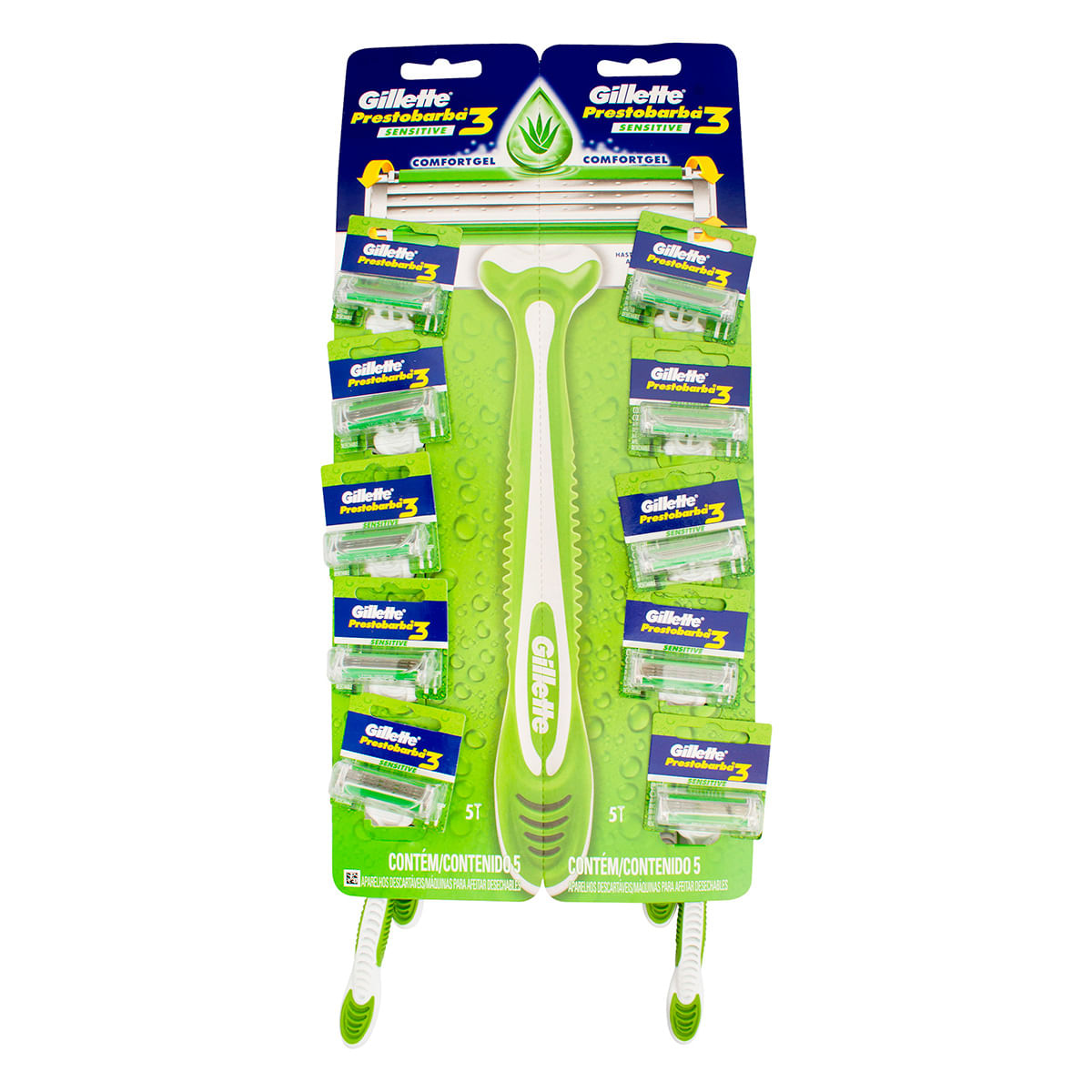 Máquina Para Afeitar Gillette Prestobarba 3 Sensitive Blister X 10 Uds.