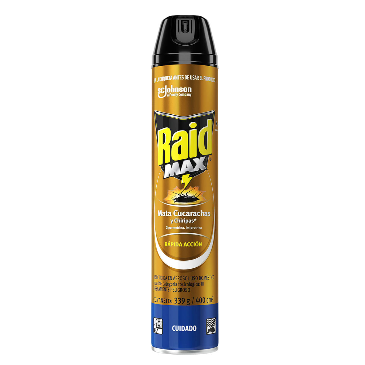 Insecticida Raid Max Cucarachas Aerosol X 400 Ml.