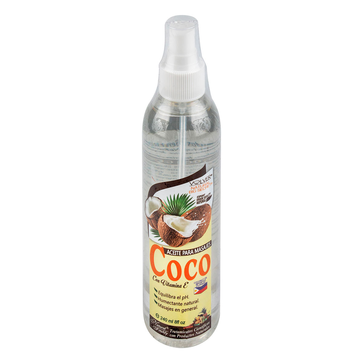 Aceite Para Masajes Natural Freshly Coco Spray X 240 Ml.