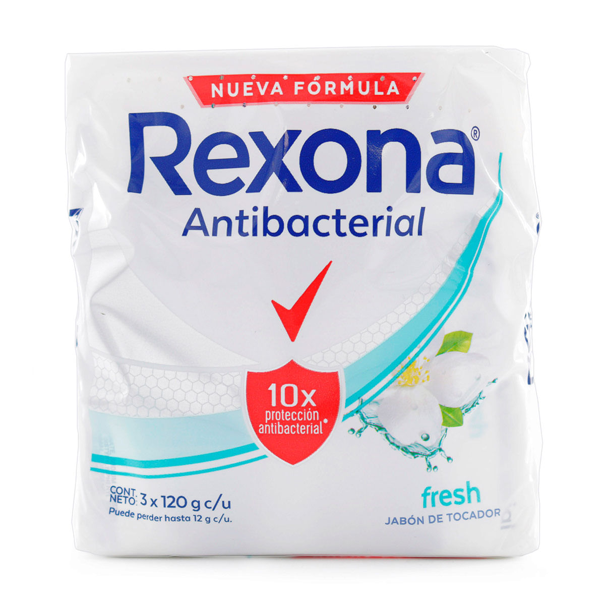 Jabón Rexona Fresh Antibacterial Protection Barra X 120 G X 3 Uds.