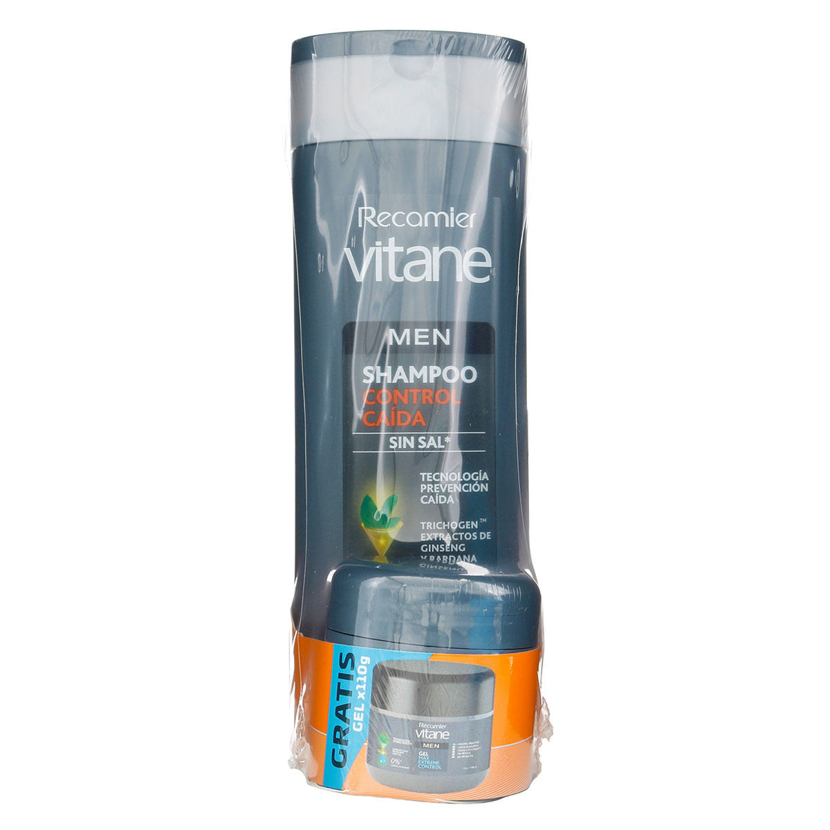 Shampoo Control Caida Vitane Men x 400 mL + Gel Vitane Men x 110 mL.