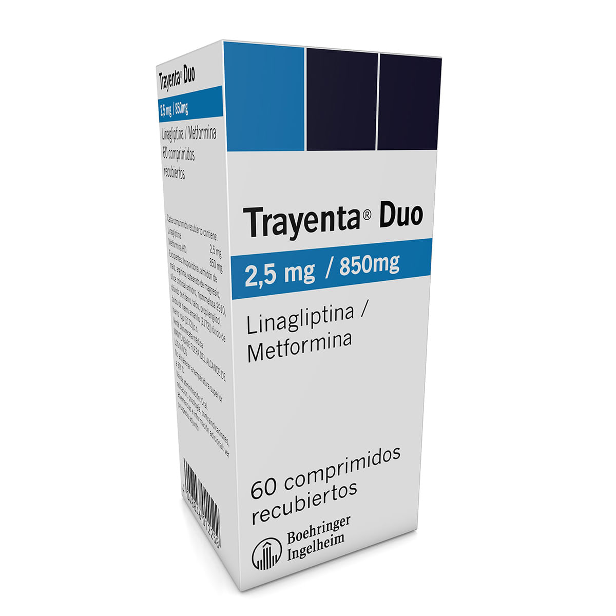 Trayenta Dúo 2.5 Mg/850 Mg Boehringer Ingelheim Caja X 60 Comprimidos Recubiertos.