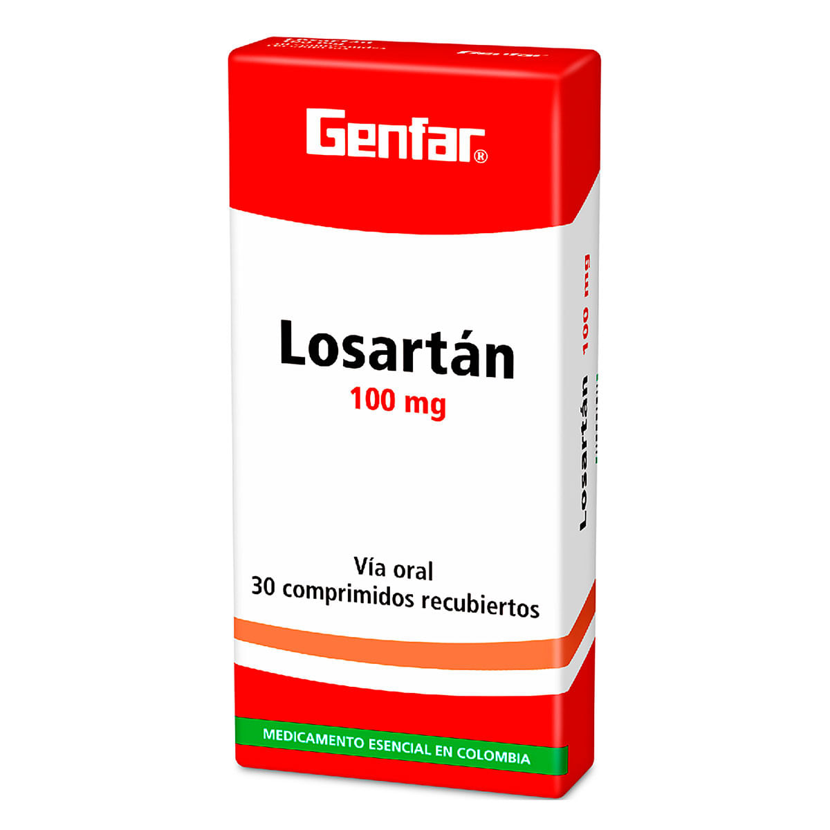 Losartán 100 Mg Genfar Caja X 30 Comprimidos Recubiertos.