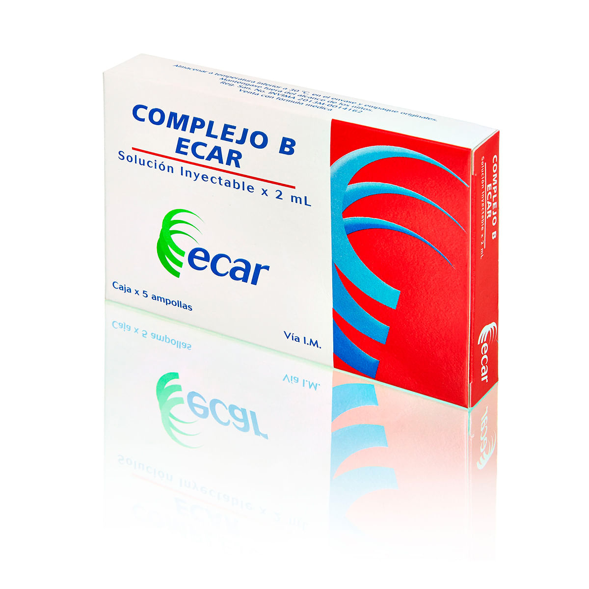 Solución Inyectable Complejo B 2 Ml Ecar Caja X 5 Ampollas.