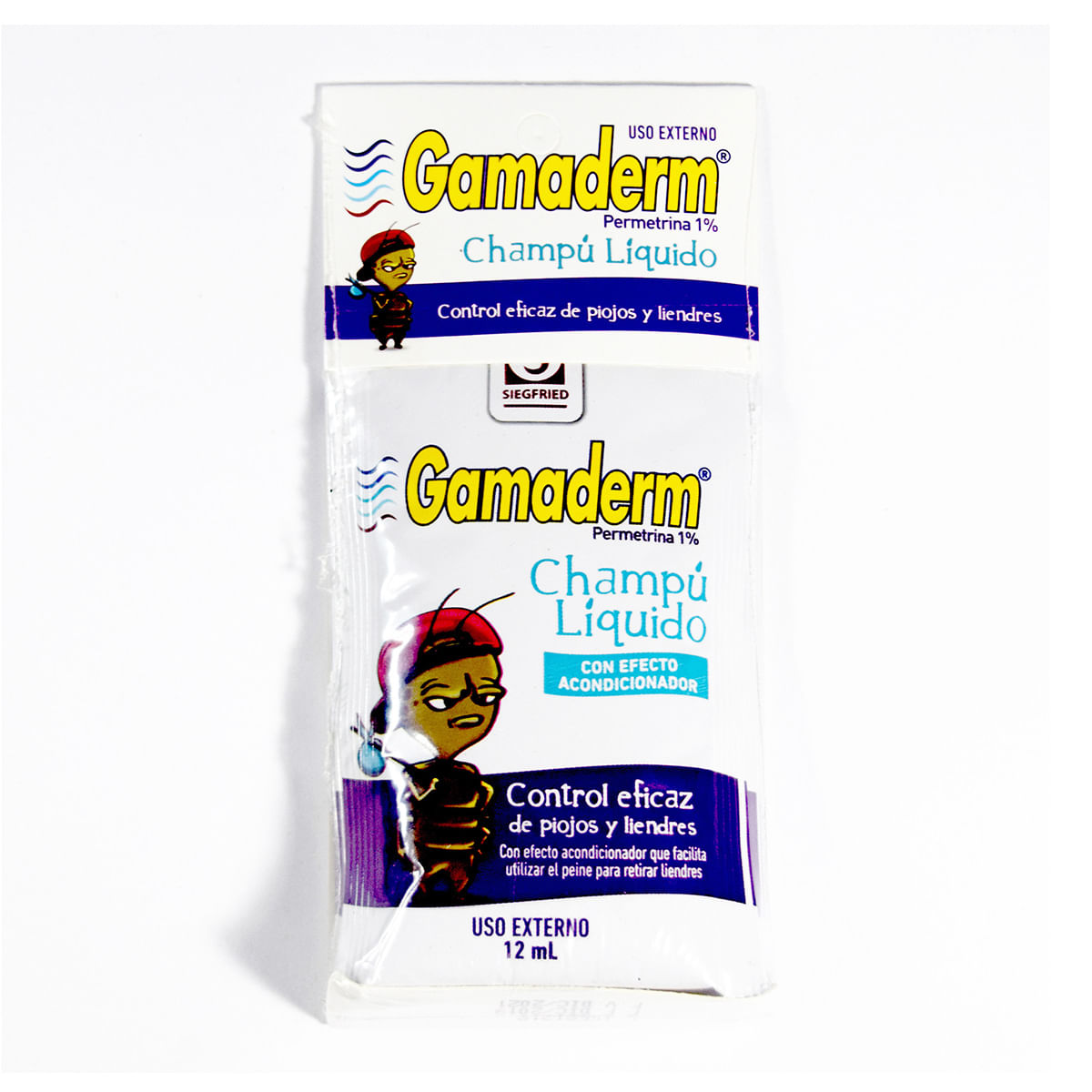 Champú Gamaderm 1% Siegfried Permetrina Sobre X 12 Ml Caja X 3 Uds.