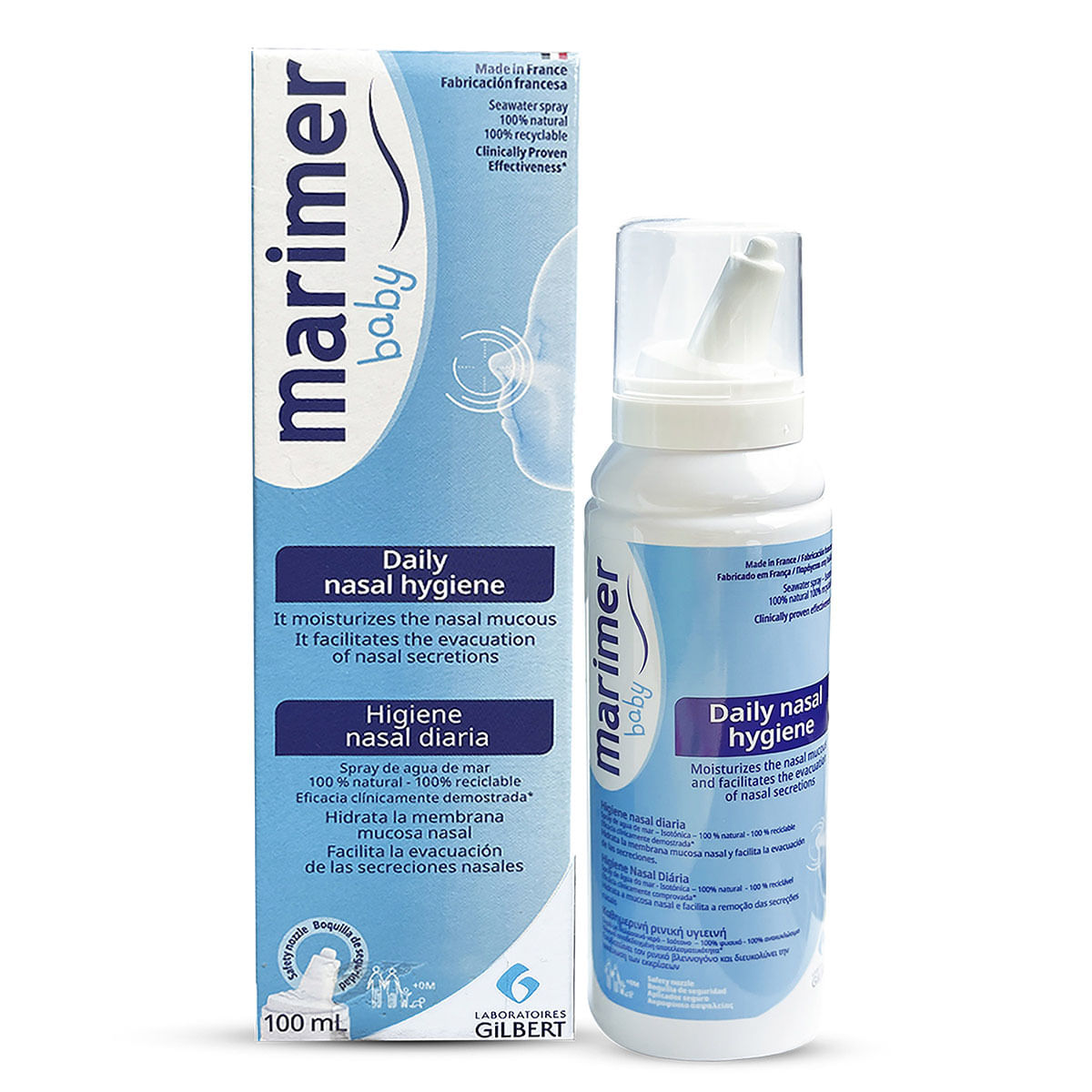 Solución Isotónica Marimer Gylbert Baby Higiene Nasal Spray X 100 Ml.