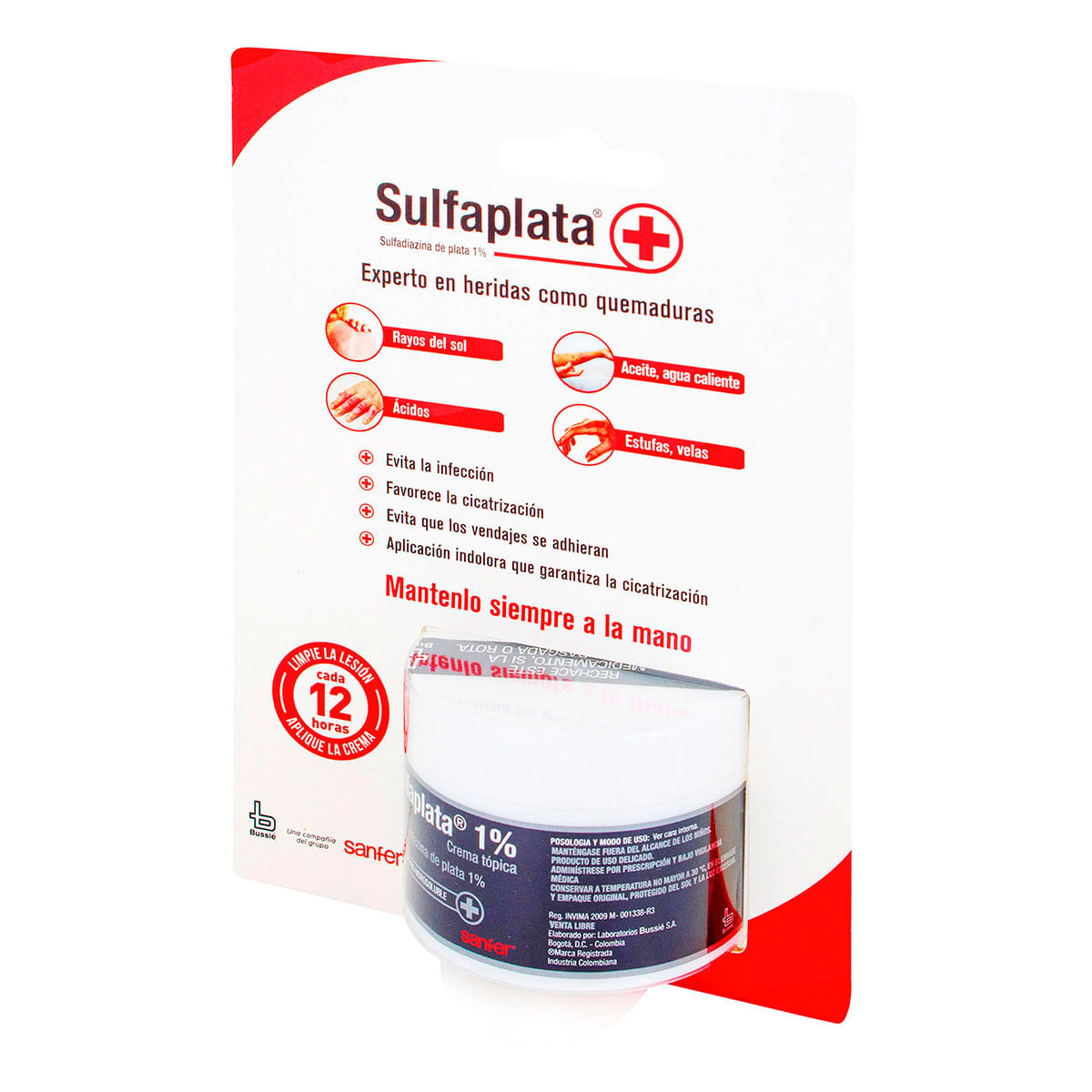 Crema Hidrosoluble Sulfaplata 1% Bussié Frasco X 30 G.
