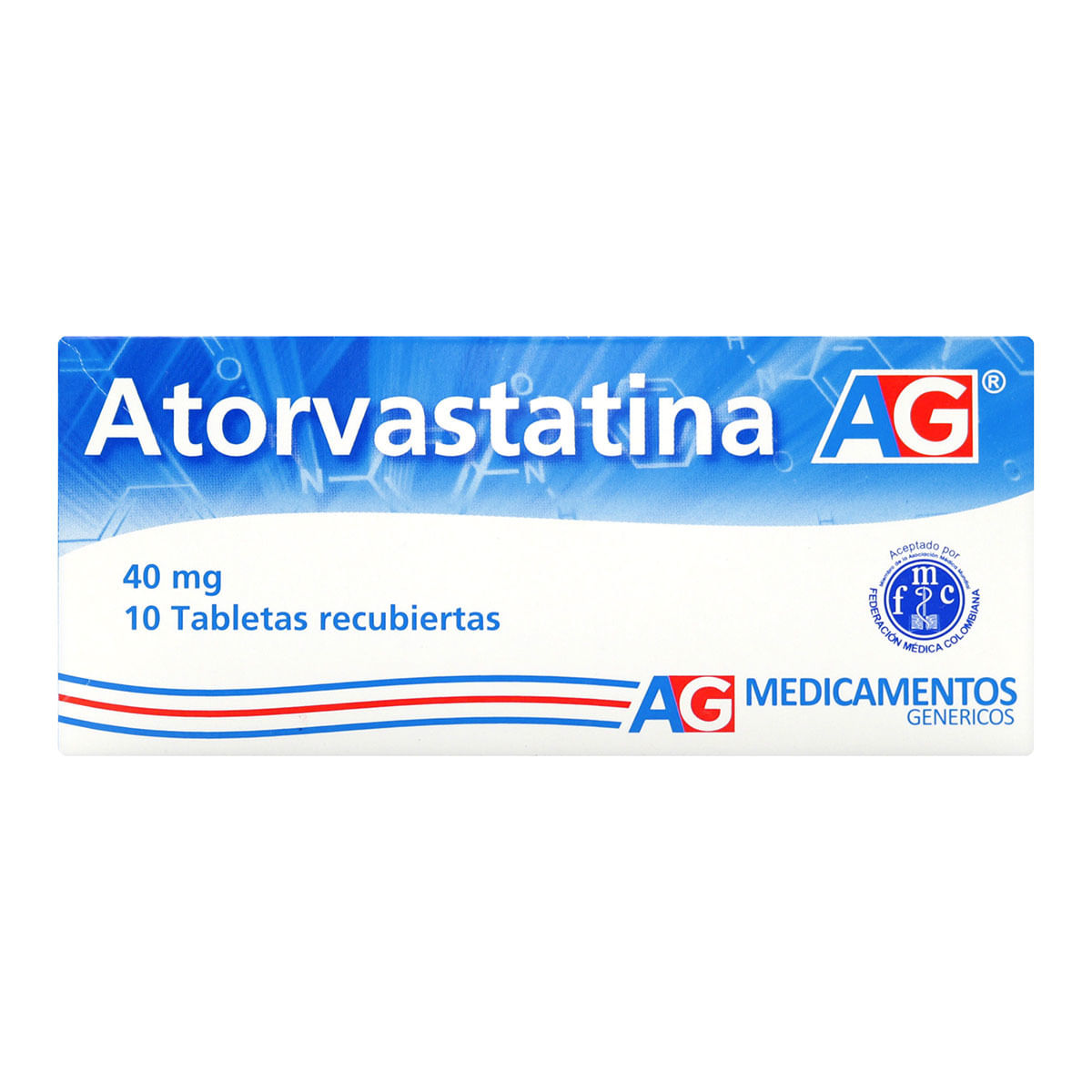 Atorvastatina 40 Mg Ag Caja X 10 Tabletas Recubiertas.