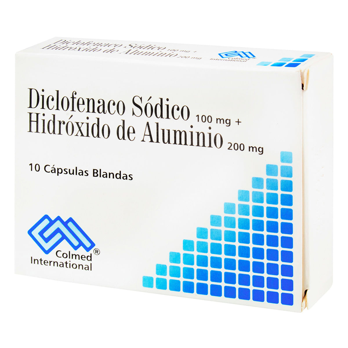 Diclofenaco Sódico 100 Mg + Hidróxido De Aluminio 200 Mg Colmed Caja X 10 Cápsulas Blandas.