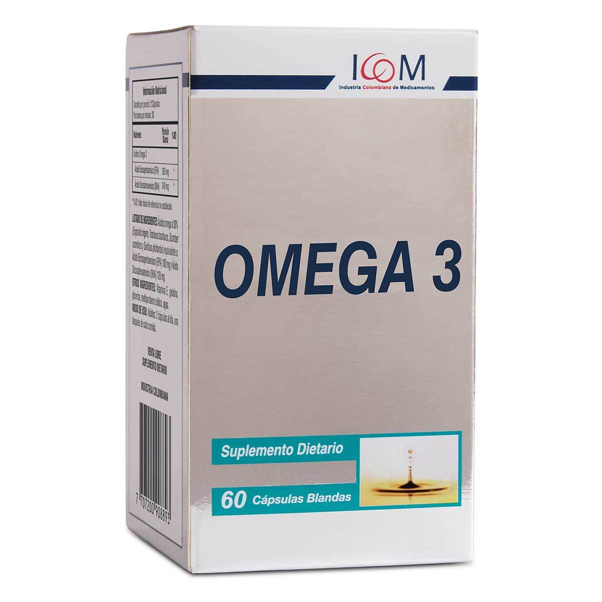 Suplemento Dietario Icom Omega 3 Caja X 60 Cápsulas Blandas.