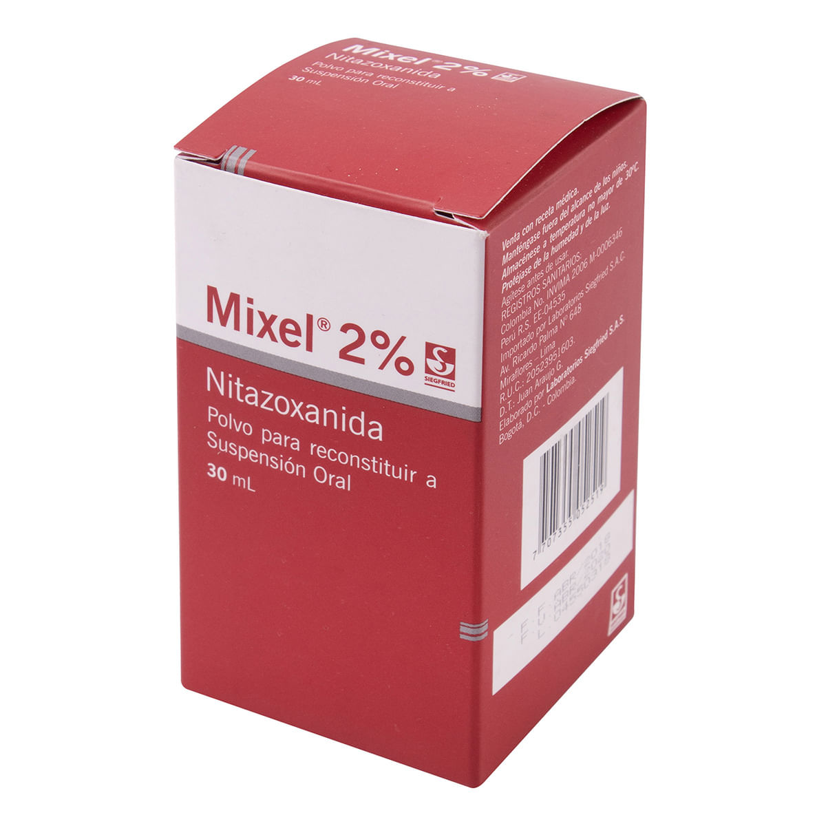 Suspensión Oral Mixel 2% Siegfried Polvo Frasco X 30 Ml.
