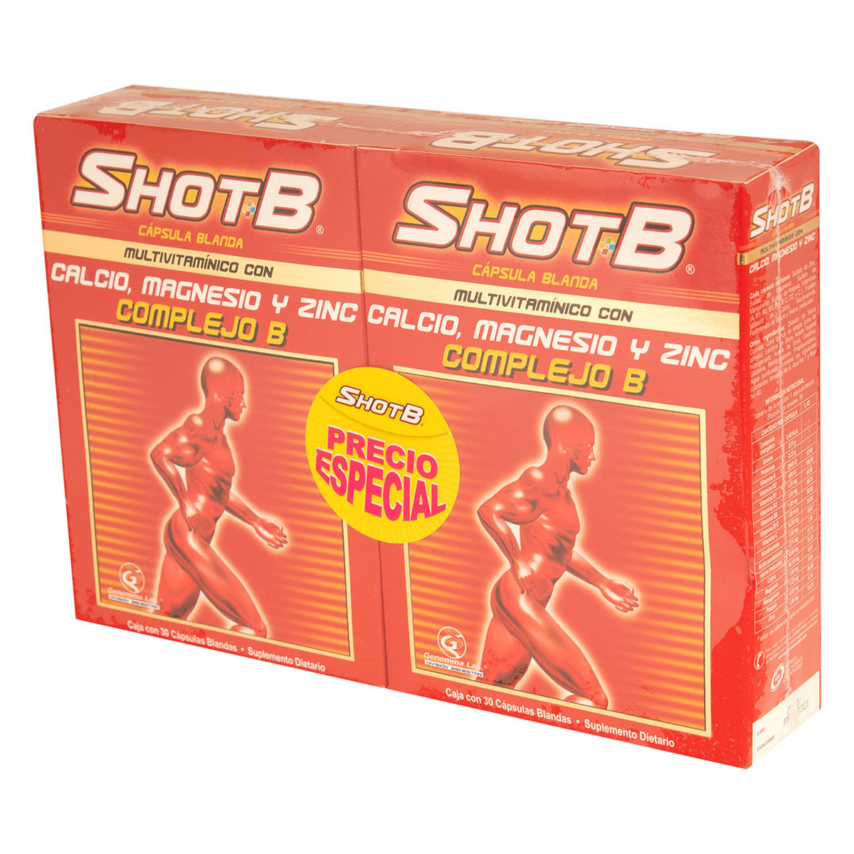 Multivitamínico Shot B Caja X 30 Cápsulas Blandas X 2 Uds Precio Especial.