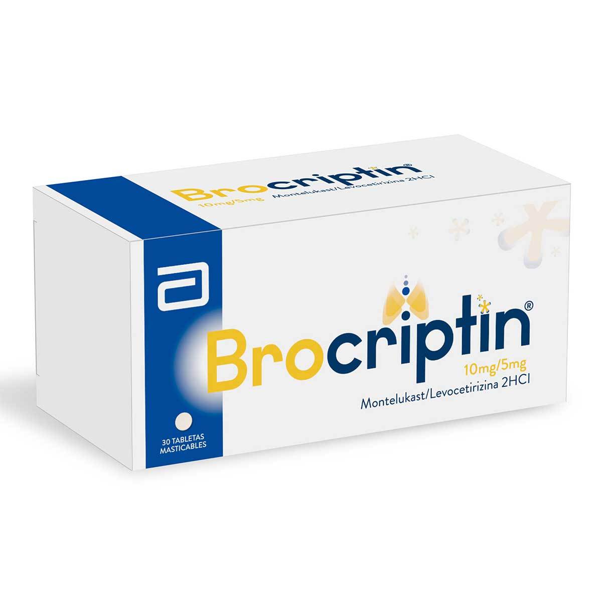 Brocriptin 10 Mg/5 Mg Abbott Caja X 30 Tabletas Masticables.