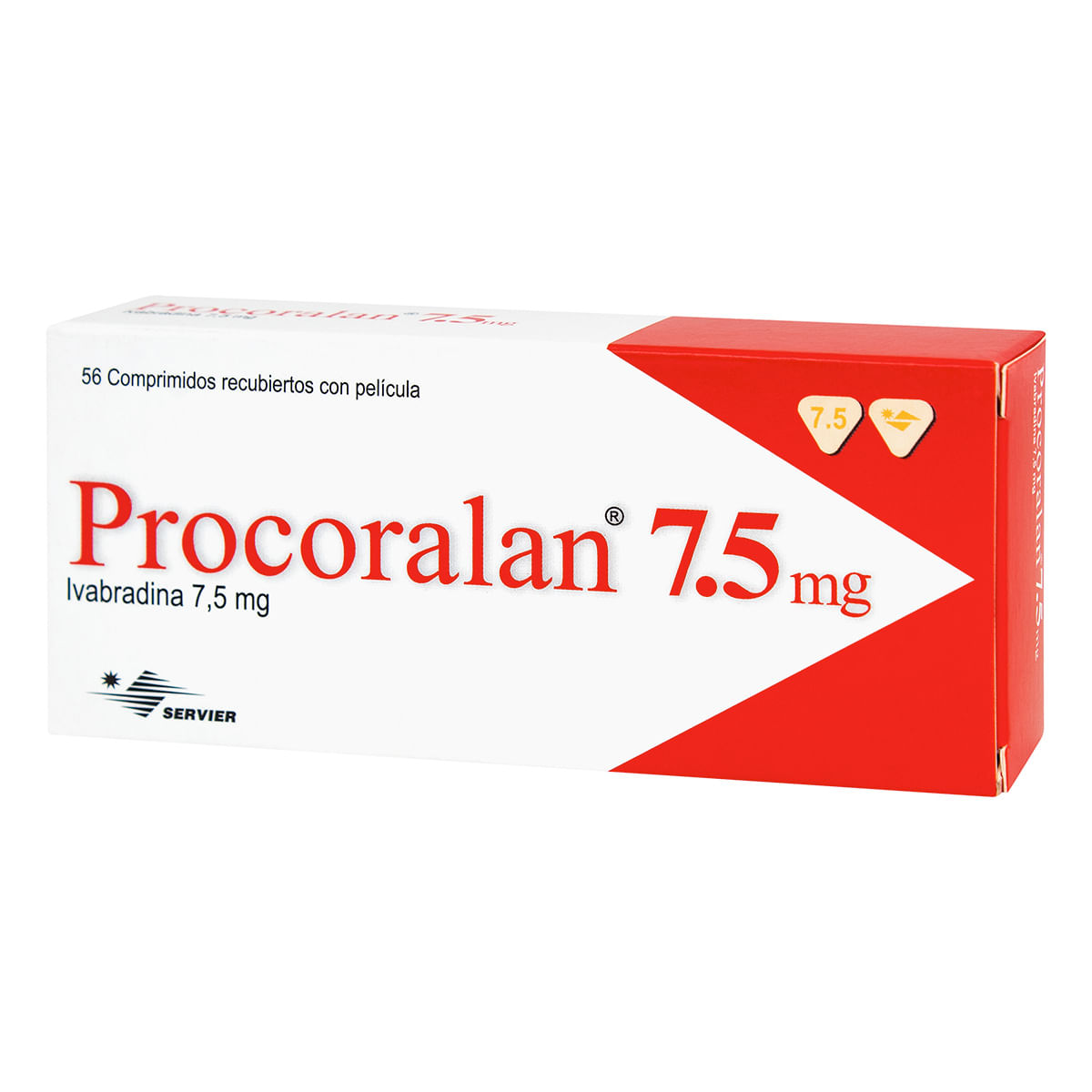 Procoralan 7.5 Mg Servier Caja X 56 Comprimidos Recubiertos.