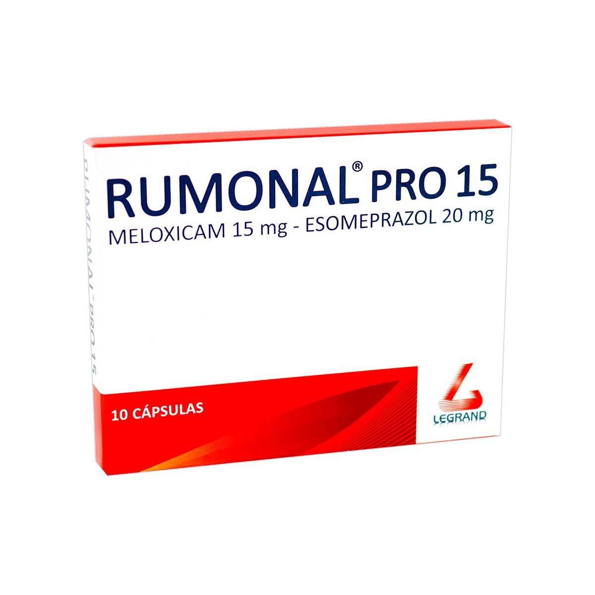 Rumonal Pro 15 Mg/20 Mg Legrand Caja X 10 Cápsulas.