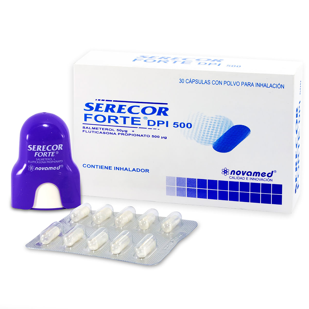 Serecor Forte Dpi 50/500 Mcg Novamed Con Inhalador Caja X 30 Cápsulas.