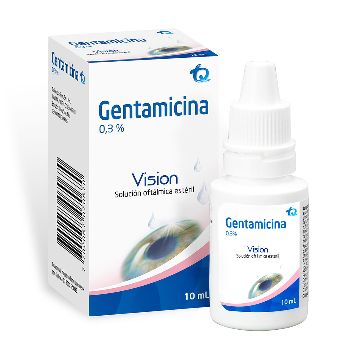 Solución Oftálmica Gentamicina 0.3% Tecnoquímicas Frasco X 10 Ml.