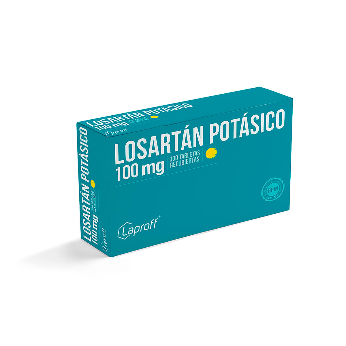 Losartán Potásico 100 Mg Laproff Caja X 300 Tabletas Recubiertas.
