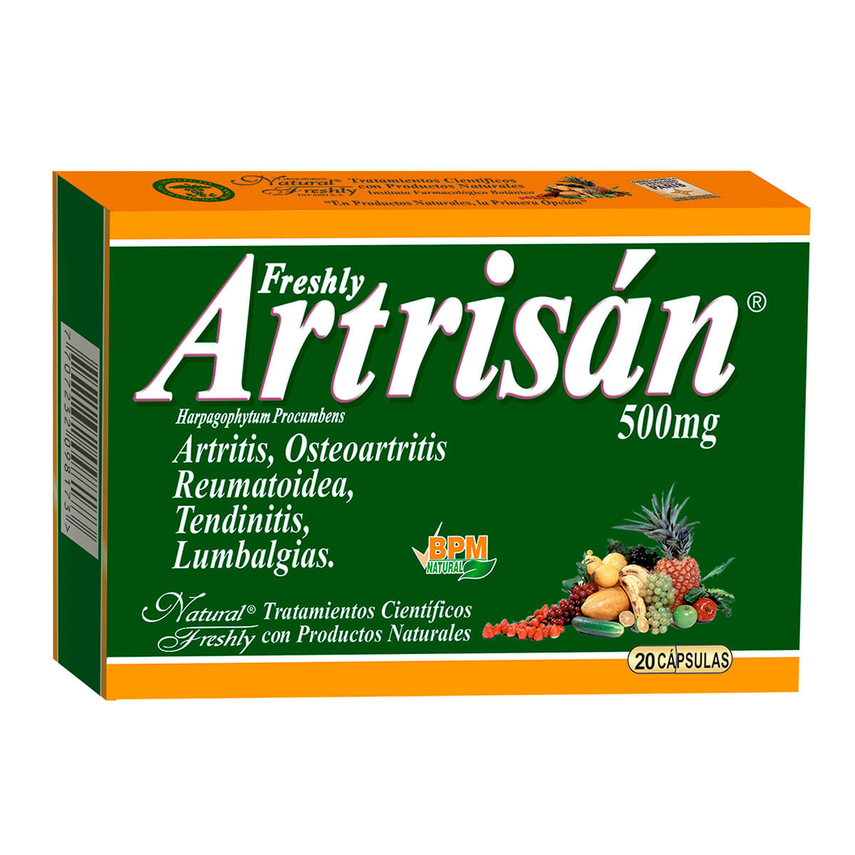 Artrisán 500 Mg Natural Freshly Caja X 20 Cápsulas.