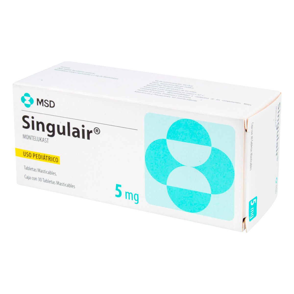 Singulair 5 Mg Msd Caja X 30 Tabletas Masticables.