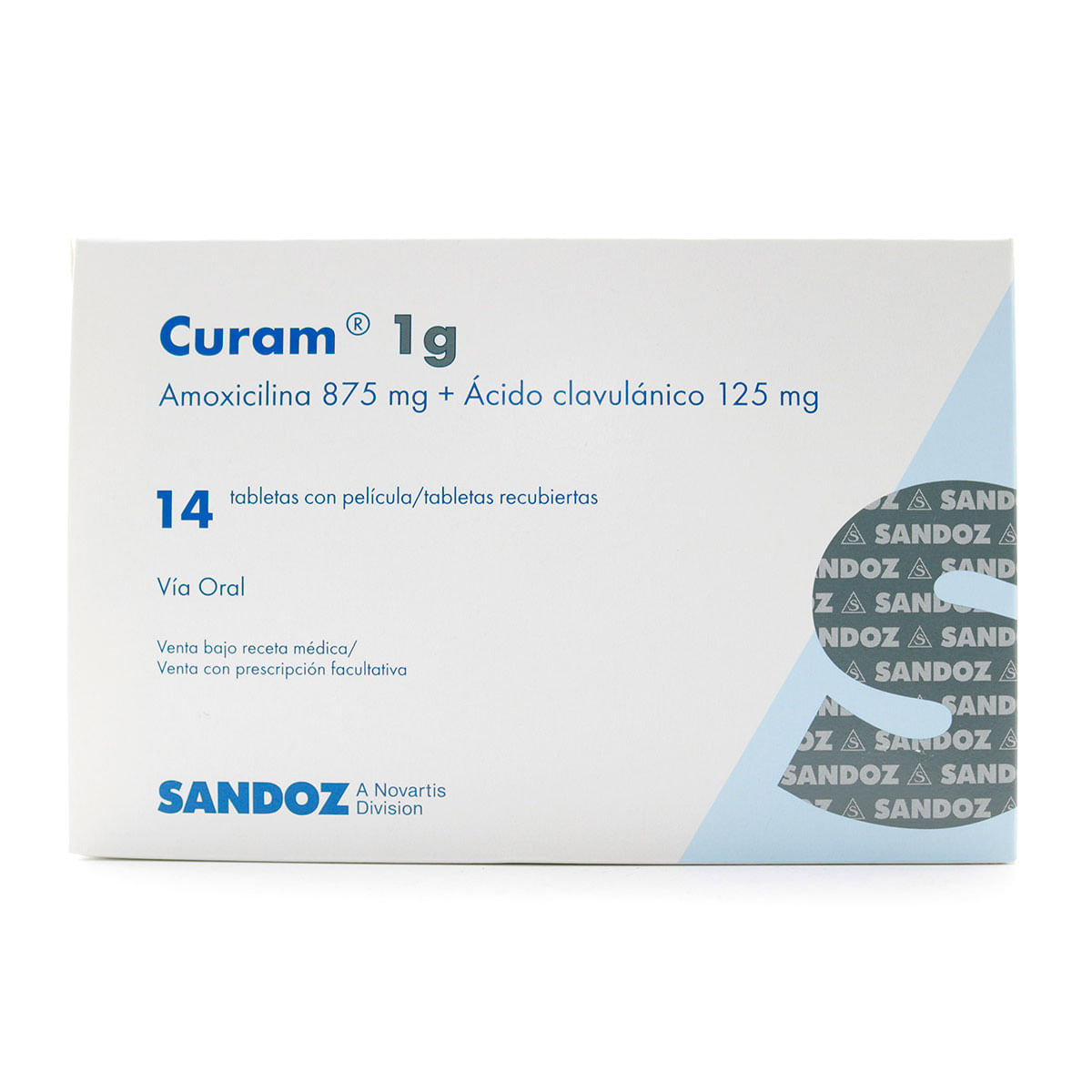 Curam 1 G Sandoz Caja X 14 Tabletas Recubiertas.
