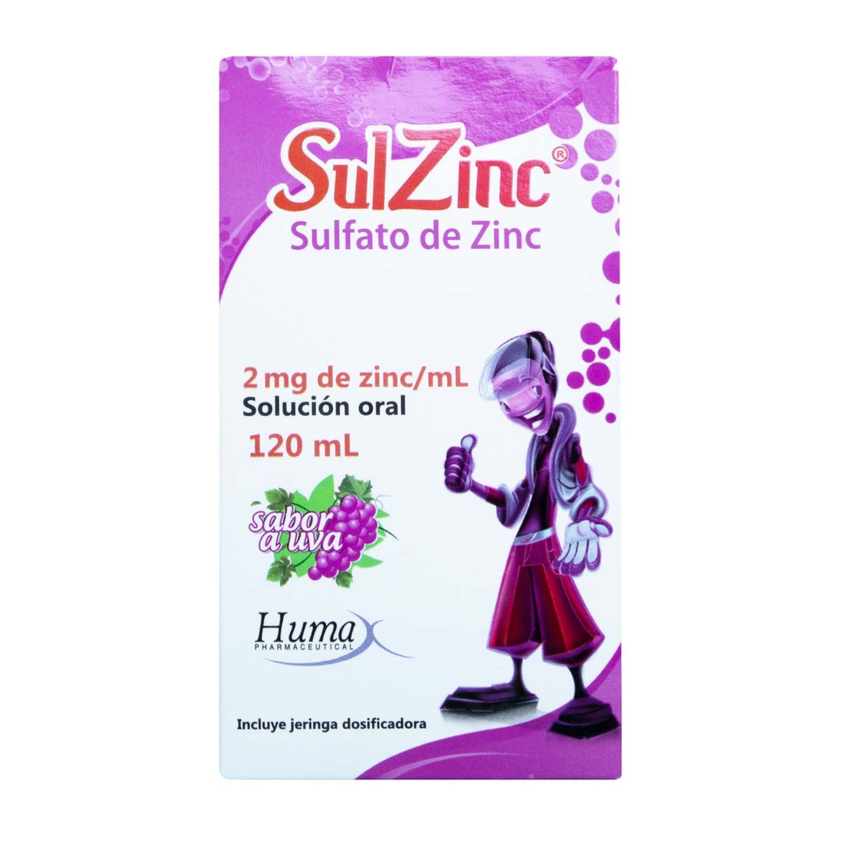 Solución Oral Sulzinc 2 Mg/Ml Humax Uva Frasco X 120 Ml.