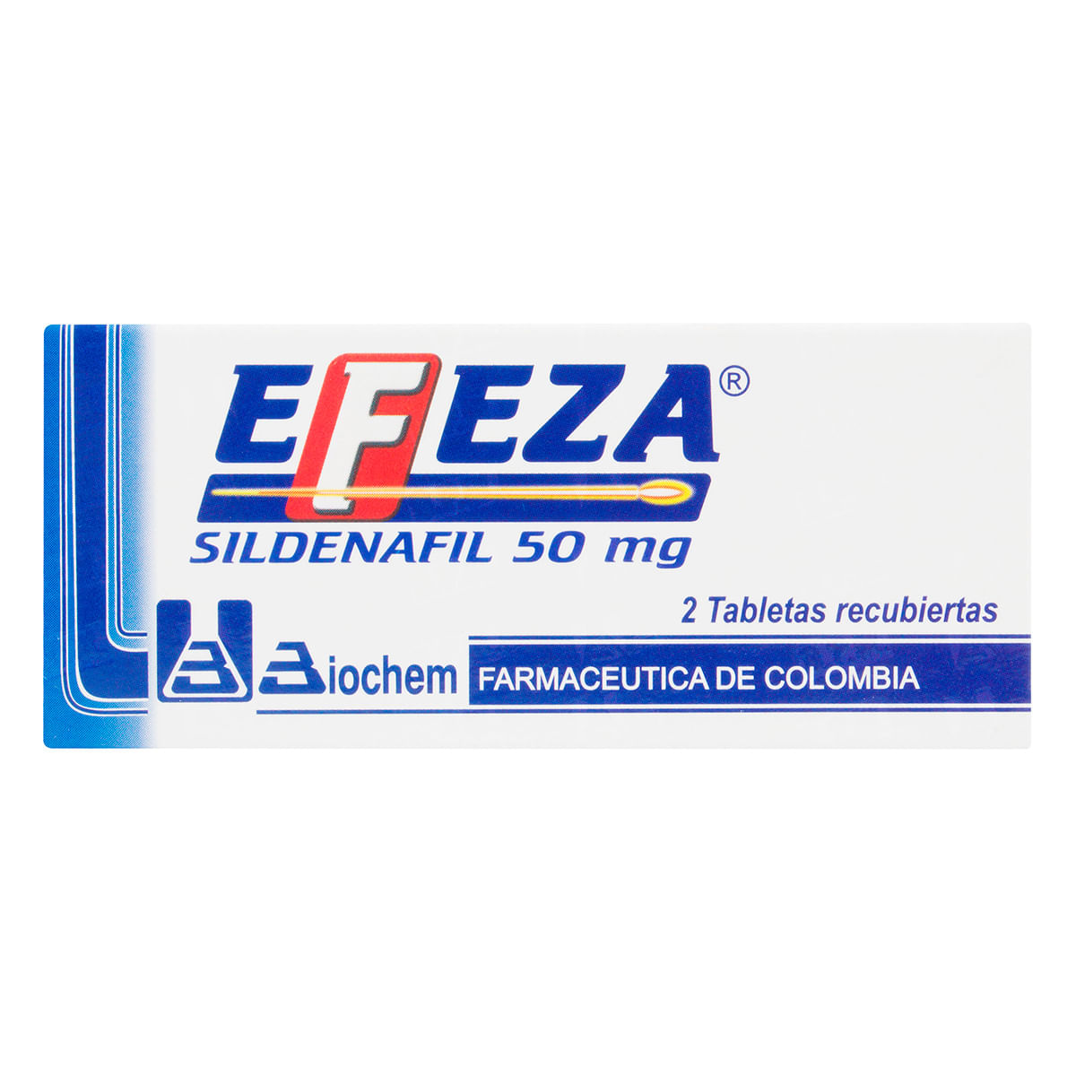 Efeza 50 Mg Biochem Caja X 2 Tabletas Recubiertas.
