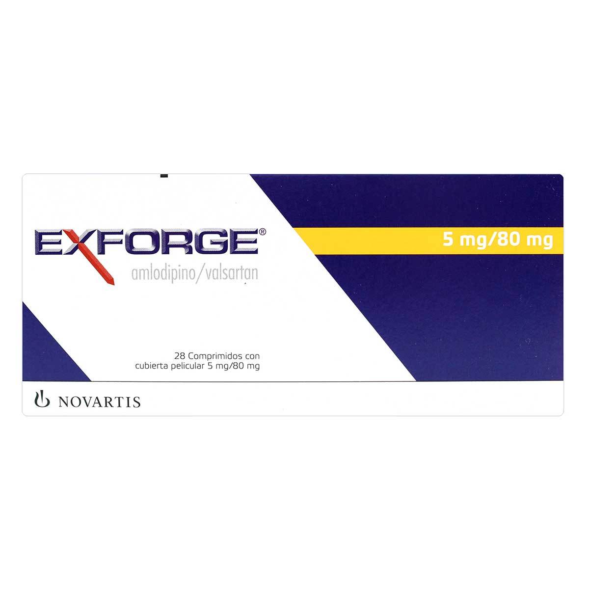 Exforge 5 Mg/80 Mg Novartis Caja X 28 Comprimidos.