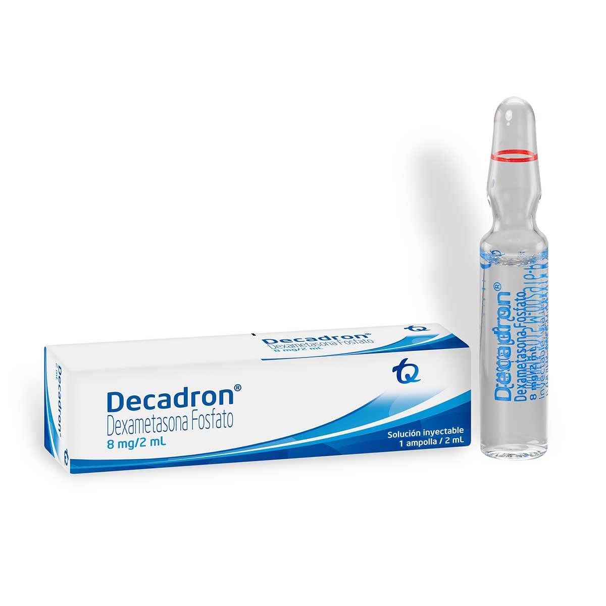 Solución Inyectable Decadron 8 Mg/2 Ml Tecnoquímicas Caja X 1 Ampolla.