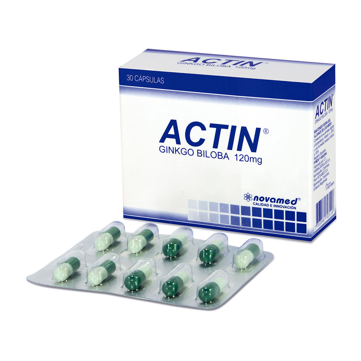 Actin 120 Mg Novamed Caja X 30 Cápsulas.