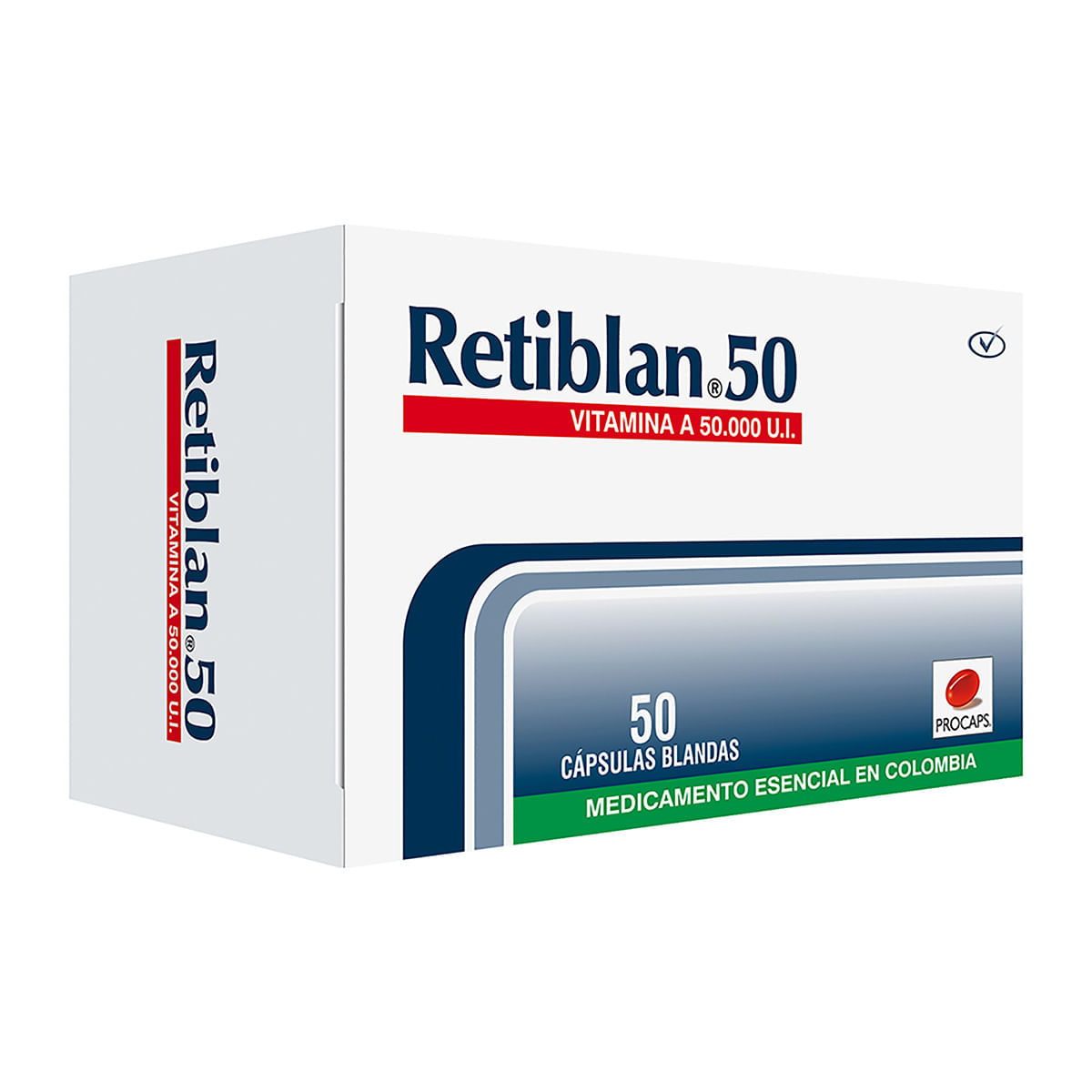 Retiblan 50.000 Ui Procaps Caja X 50 Cápsulas Blandas.